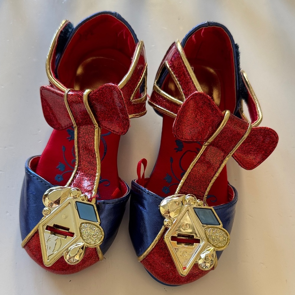 Disney snow white Red and Blue Dress Shoes with Gold Trim